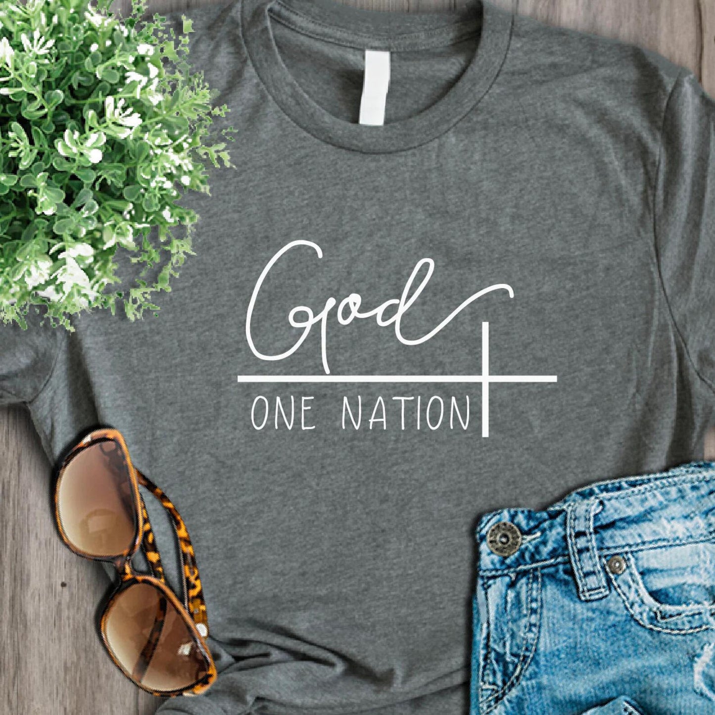 One Nation Over God (Crop Tank Tops)