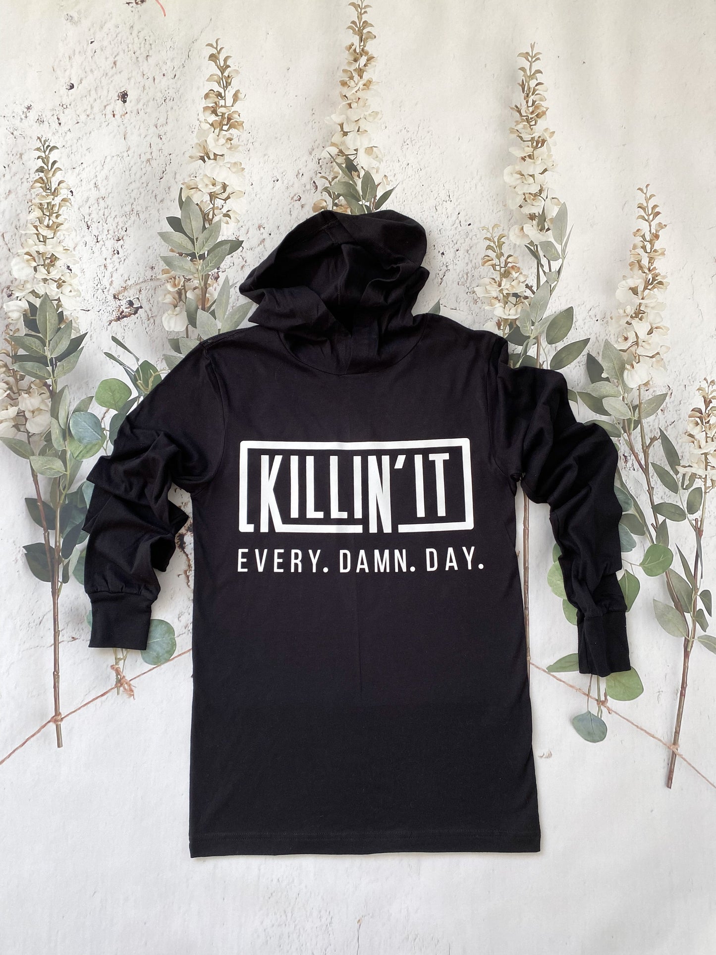 Copy of Killin' It. Every. Damn;. Day.  (Black Letters) (Crop Tank Tops)