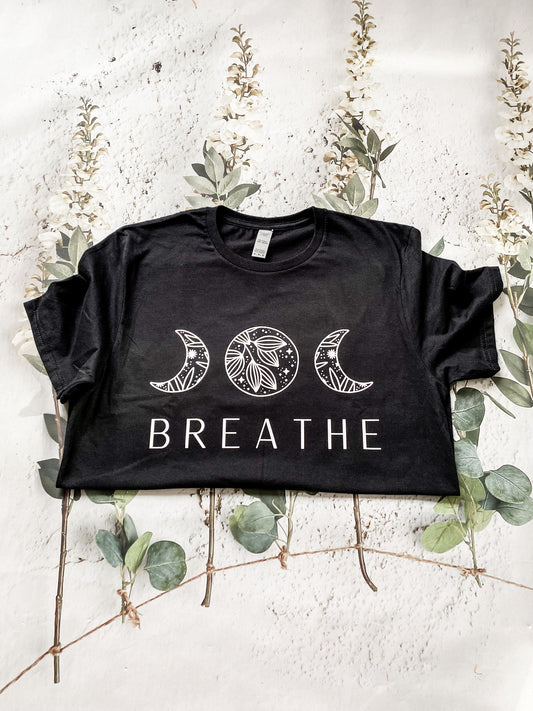 Breathe (White Letters) (Crop Tank Tops)